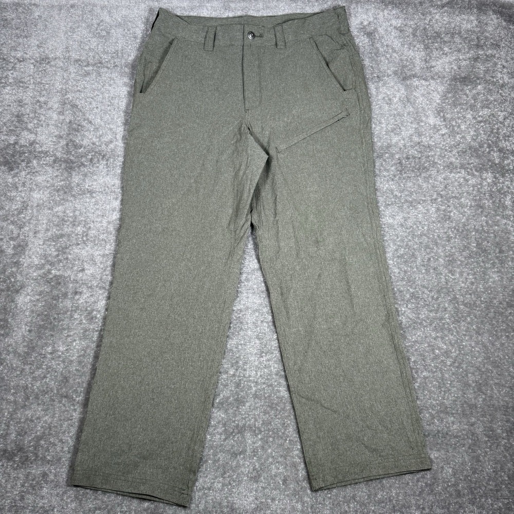 Duluth Pants Mens 34x30 Green 53721B Flex Breezeshooter Outdoor Zip Pocket Cargo